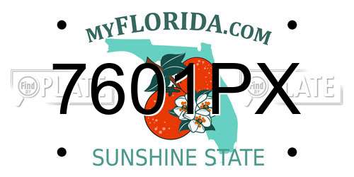 7601PX Florida License Plate
