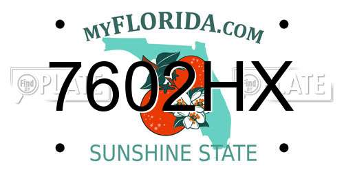 7602HX Florida License Plate