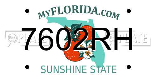 7602RH Florida License Plate