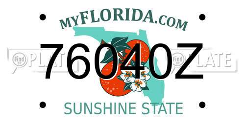 76040Z Florida License Plate
