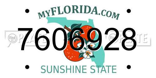 7606928 Florida License Plate