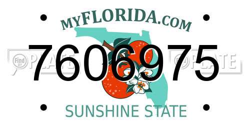 7606975 Florida License Plate