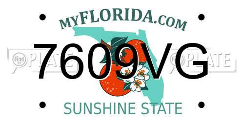 7609VG Florida License Plate