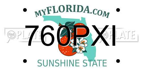 760PXI Florida License Plate