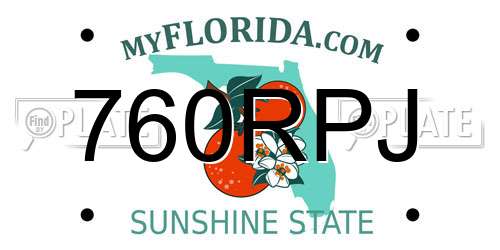 760RPJ Florida License Plate