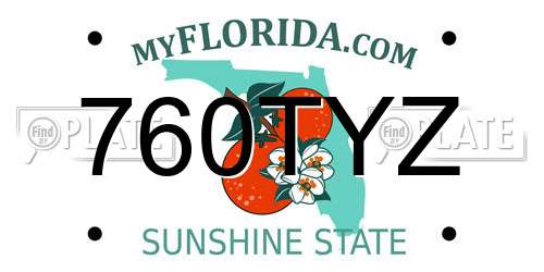 760TYZ Florida License Plate