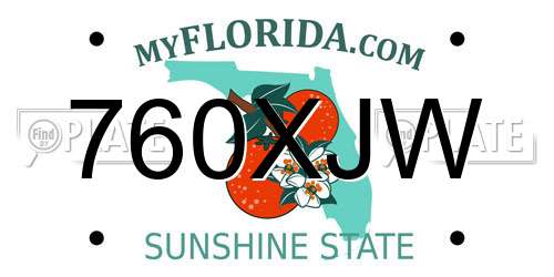 760XJW Florida License Plate