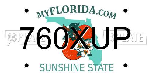 760XUP Florida License Plate