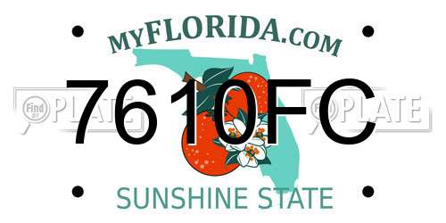 7610FC Florida License Plate