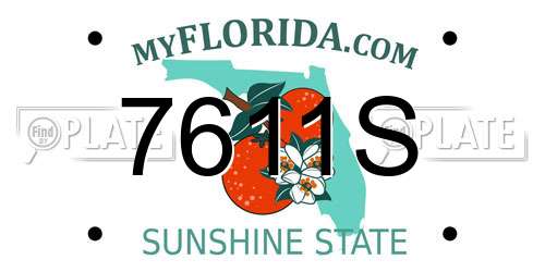 7611S Florida License Plate