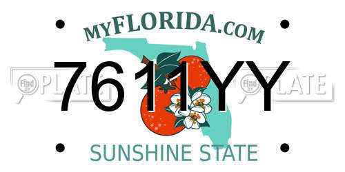 7611YY Florida License Plate