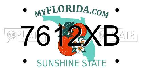 7612XB Florida License Plate
