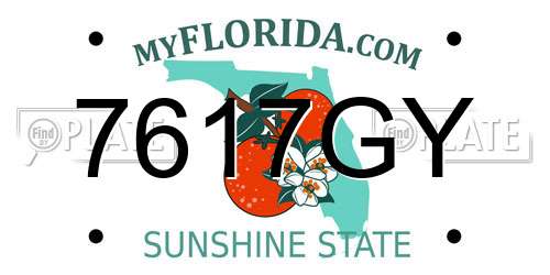 7617GY Florida License Plate