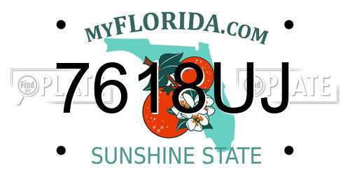 7618UJ Florida License Plate