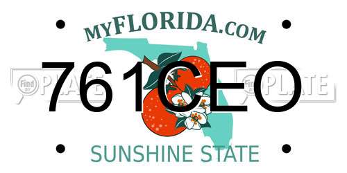761CEO Florida License Plate