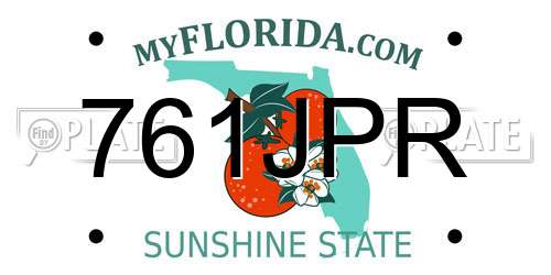 761JPR Florida License Plate