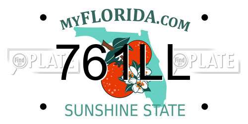 761LL Florida License Plate