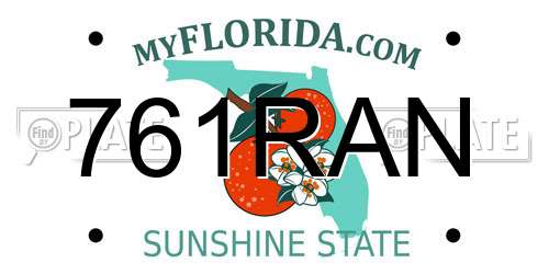 761RAN Florida License Plate