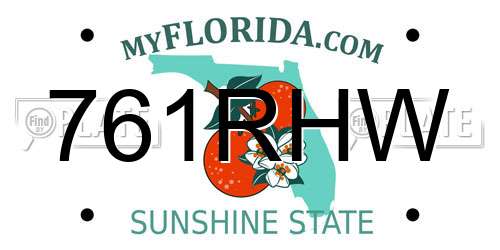 761RHW Florida License Plate