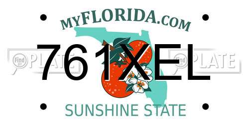761XEL Florida License Plate