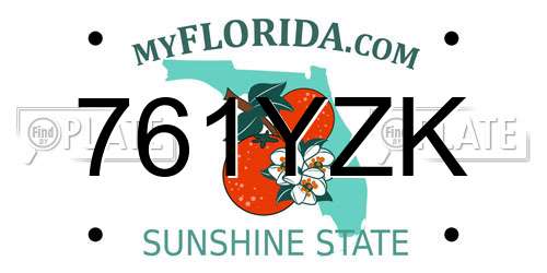 761YZK Florida License Plate