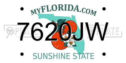 7620JW Florida License Plate