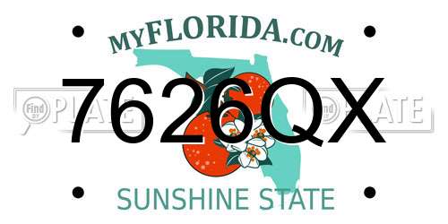 7626QX Florida License Plate