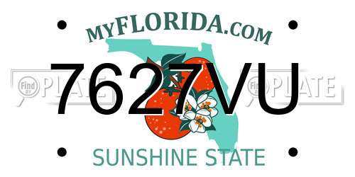 7627VU Florida License Plate