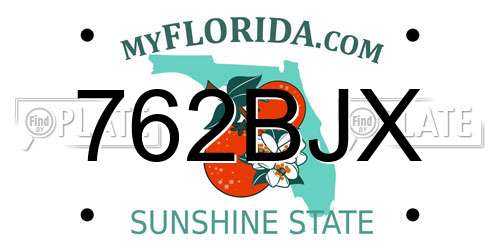 762BJX Florida License Plate
