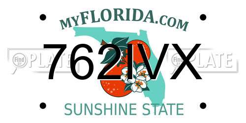 762IVX Florida License Plate