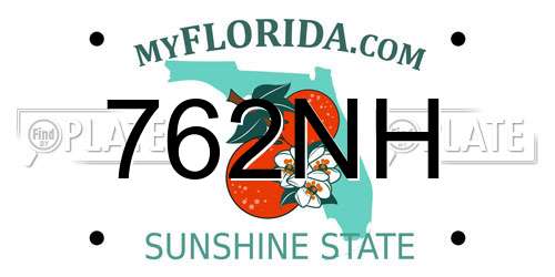762NH Florida License Plate