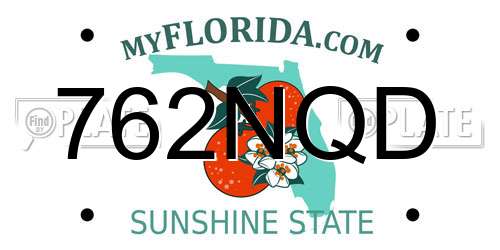 762NQD Florida License Plate