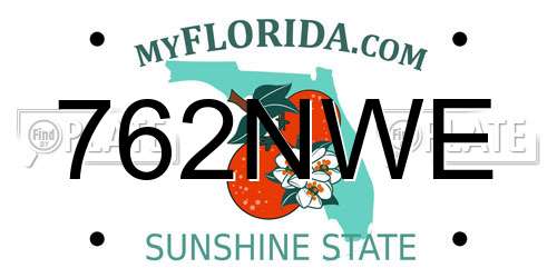 762NWE Florida License Plate