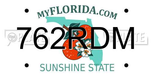762RDM Florida License Plate