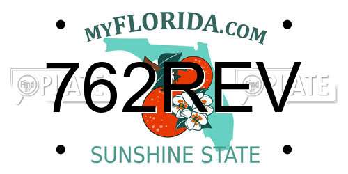 762REV Florida License Plate
