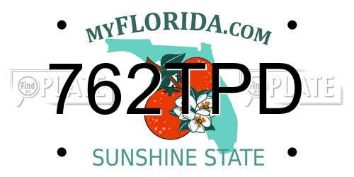 762TPD Florida License Plate