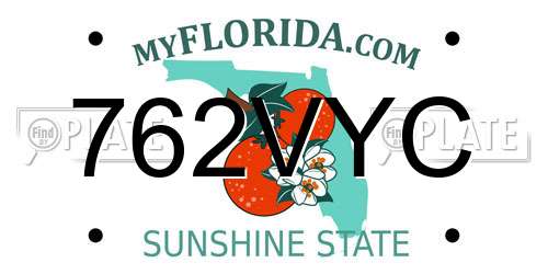 762VYC Florida License Plate