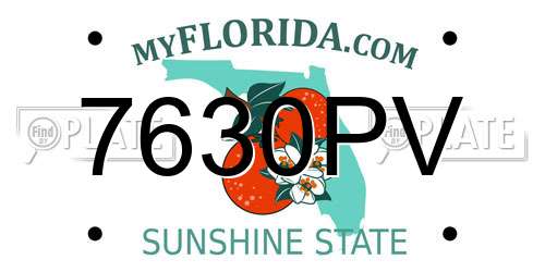 7630PV Florida License Plate
