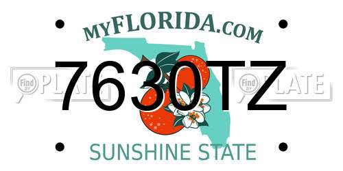 7630TZ Florida License Plate