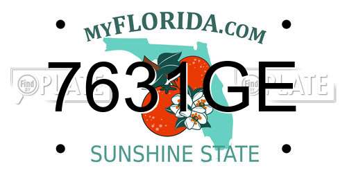 7631GE Florida License Plate