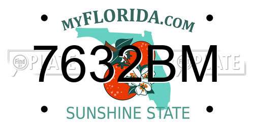 7632BM Florida License Plate