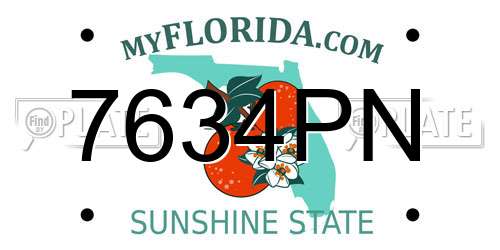 7634PN Florida License Plate