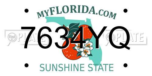 7634YQ Florida License Plate