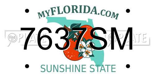 7637SM Florida License Plate