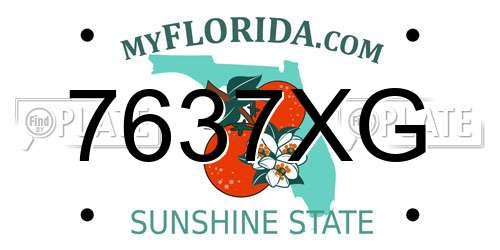 7637XG Florida License Plate