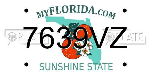 7639VZ Florida License Plate