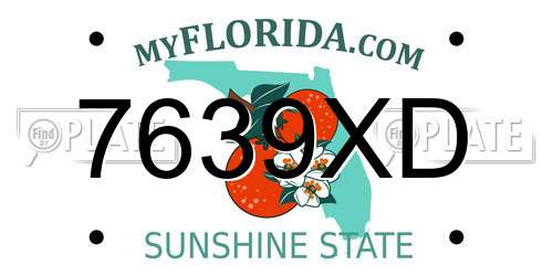 7639XD Florida License Plate