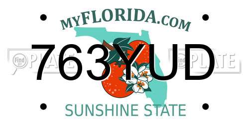 763YUD Florida License Plate