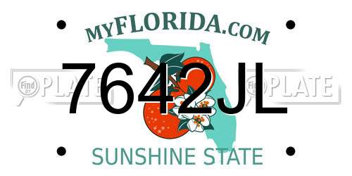 7642JL Florida License Plate