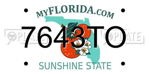 7643TO Florida License Plate